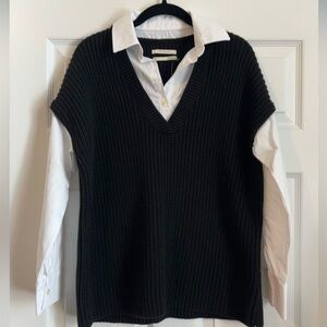 Anthropologie Button Down with Sweater Vest